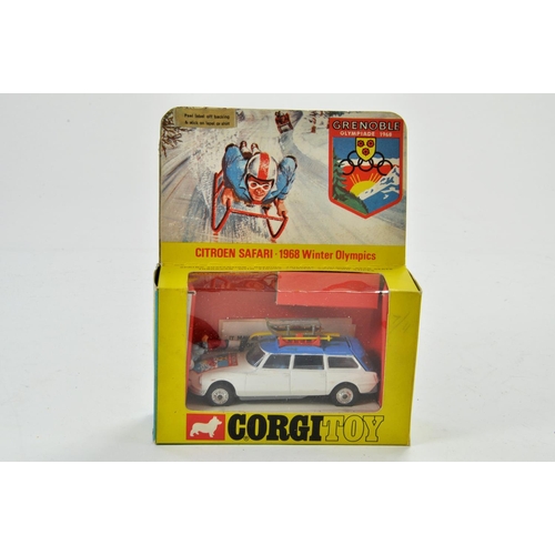 1316 - Corgi No. 499 Citroen Safari Grenoble 1968 Winter Olympics in white, blue, silver trim, spun hubs, r... 