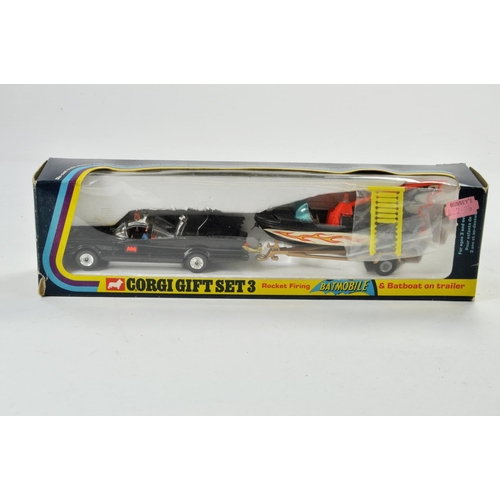 1318 - Corgi No. GS3 Batman Gift Set with Batmobile in black, with harder to find clear windows, Batman and... 