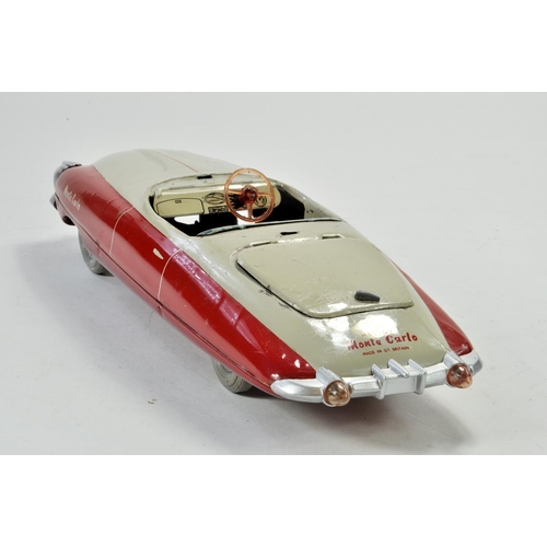 1194 - Mettoy large clockwork tinplate Monte Carlo Open Top Sport's Coupe. Lacks driver and windscreen othe... 