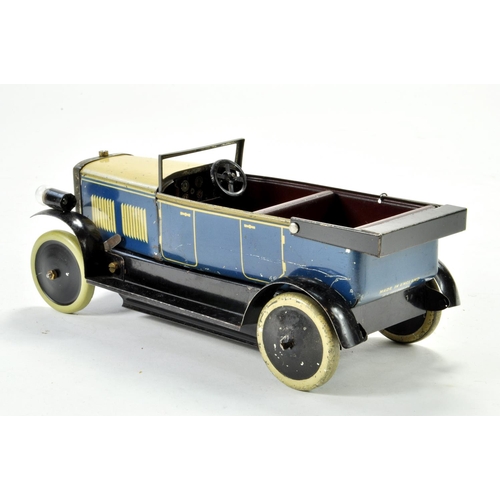 1215 - Burnett / Chad Valley (Ubilda Built) clockwork tinplate car with electric lights No. BL 12119. A cle... 