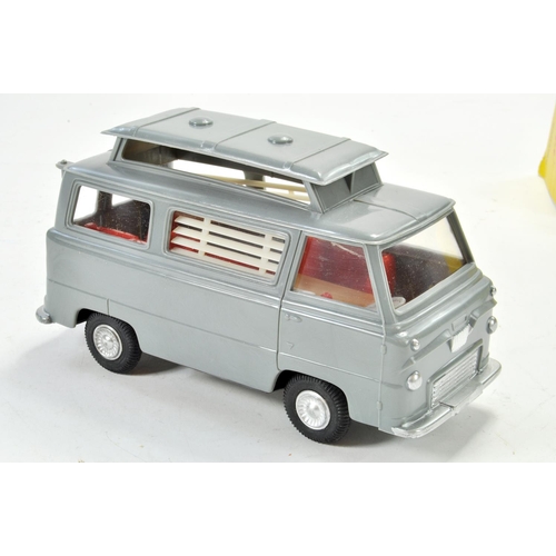 1218 - Telsalda Friction Driven Plastic Issue Ford Thames Campervan with Luggage. Generally very good to ex... 