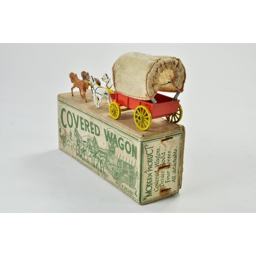 1287 - Morestone Modern Products Covered Wagon comprising 4 x horses, wagon with cloth tilt and driver. Som... 