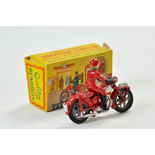 1299 - Benbros Motorcycle Telegraphy Boy Rider comprising red bike and rider. Some minor wear hence good in... 