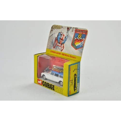 1316 - Corgi No. 499 Citroen Safari Grenoble 1968 Winter Olympics in white, blue, silver trim, spun hubs, r... 