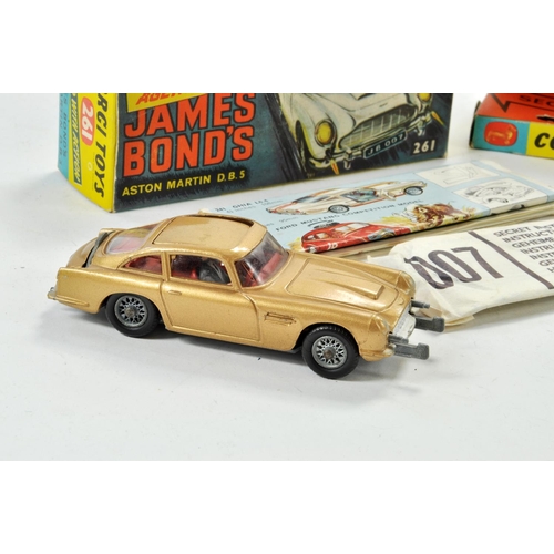 1319 - Corgi No. 261 James Bond Aston Martin DB5 from the film Goldfinger with gold body, red interior, Jam... 