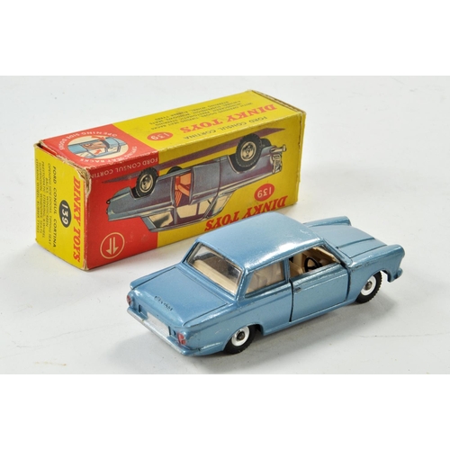 1328 - Dinky No. 139 Ford Consul Cortina Saloon in steel blue with beige interior. A few minor marks, other... 