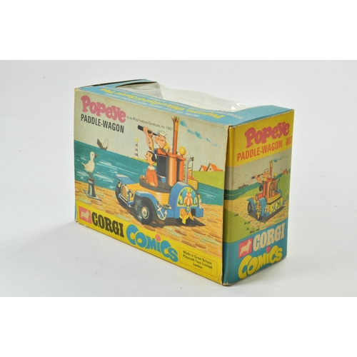 1358 - Corgi No. 802 Popeye Paddlewagen in red, white and yellow with figures plus yellow paddle wheels. Ni... 