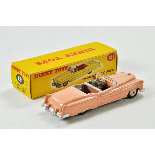 1361 - Dinky No. 131 Cadillac Eldorado Convertible with salmon pink body, light grey interior, original dri... 