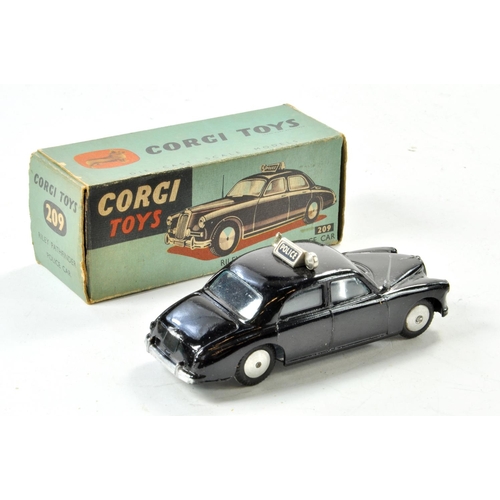 1364 - Corgi No. 209 Riley Pathfinder Police Car with black body, silver trim, flat spun hubs with Police r... 