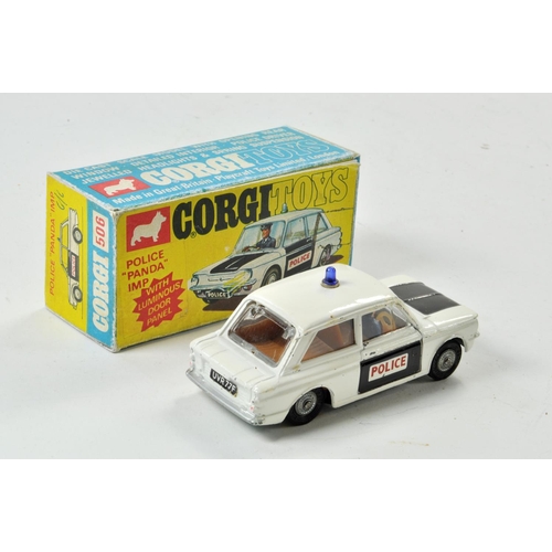 1365 - Corgi No. 506 Police Panda Imp. Very good with specks of wear in fair box.