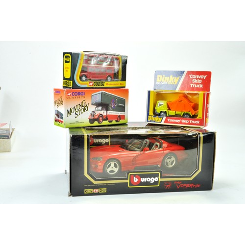 1160 - A Group of Diecast vehicles including, Burago Dodge Viper, Corgi 468 London Bus, Corgi 18302 Bedford... 