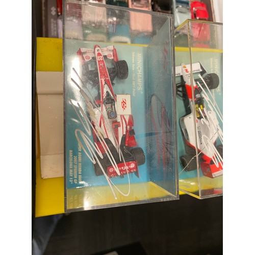 616 - Paul's Model Art/Minichamps 1/18 BAR Honda Takuma Sato racing car, plus 7 smaller 1/43 Limited Editi... 