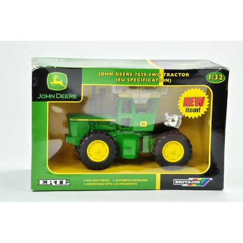 84 - Britains 1/32 Farm issue comprising John Deere 7020 EU Spec Tractor. Excellent, box has minor storag... 