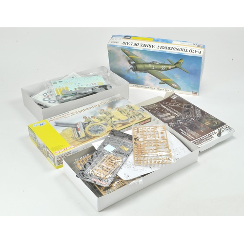 690 - Hasegawa 1/48 Plastic Model Kit comprising P47D Thunderbolt Armee De L'air. Appears to be complete w... 