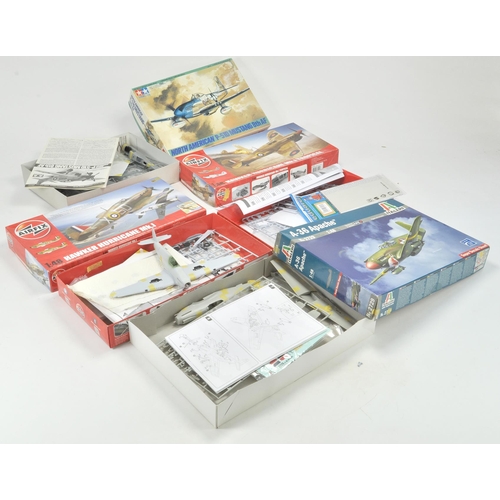 717 - Four Plastic Model Kits comprising various issues, most with tape pre-prep, some aftermarket parts a... 