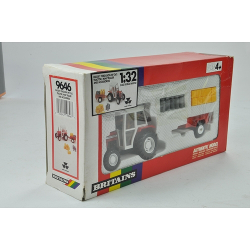 97 - Britains 1/32 Farm issue comprising Massey Ferguson MF362 Tractor, Mini Trailer and Accessory Set. E... 