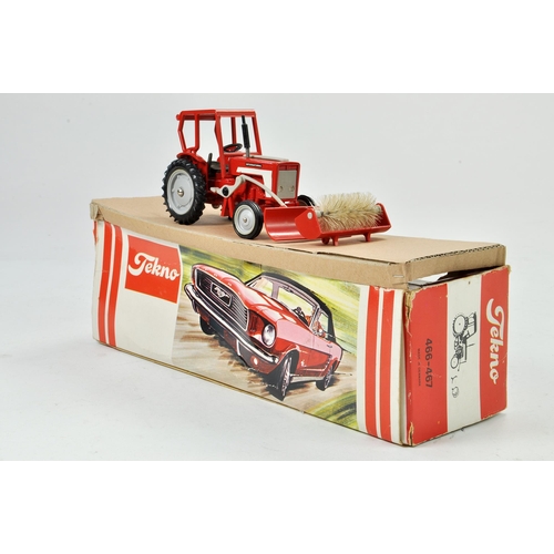 160 - Tekno International Tractor with Front Yard Brush. Scarce item is generally excellent, box has some ... 