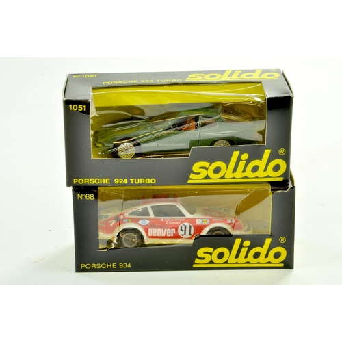 669 - Solido 1/43 duo comprising No. 1051 Porsche 924 Turbo, plus No. 68 Porsche 934. Excellent with boxes... 