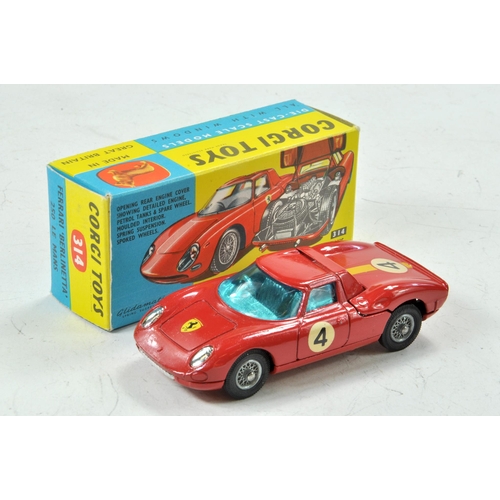 1562 - Corgi no. 314 Ferrari Berlinetta 250 Le Mans. Red body with Ferrari shield to bonnet. RN '4' with or... 