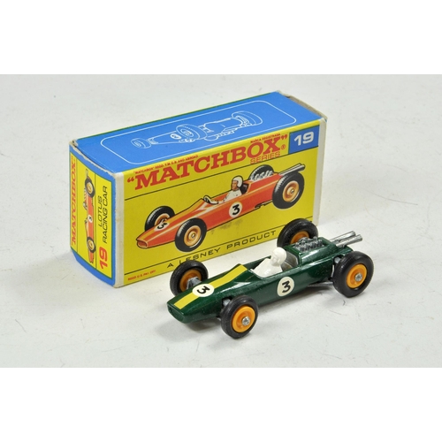 Matchbox Regular Wheels No. 19d Lotus F1 Racing car in green with