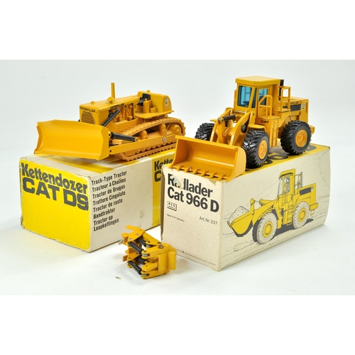 113 - NZG 1/50 Construction issue comprising CAT D9 Crawler Dozer with Blade and Ripper, some attention re... 