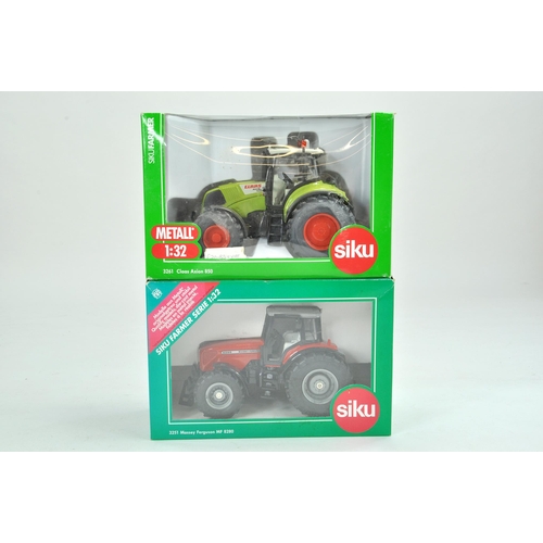 207 - Siku 1/32 Farm issue comprising Claas Axion 850 Tractor plus Massey Ferguson 8280. Both excellent in... 