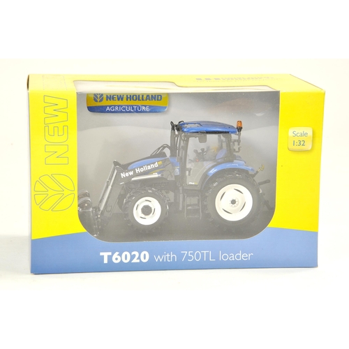 244 - Universal Hobbies 1/32 Farm issue comprising New Holland T6020 Tractor with loader. Excellent, secur... 