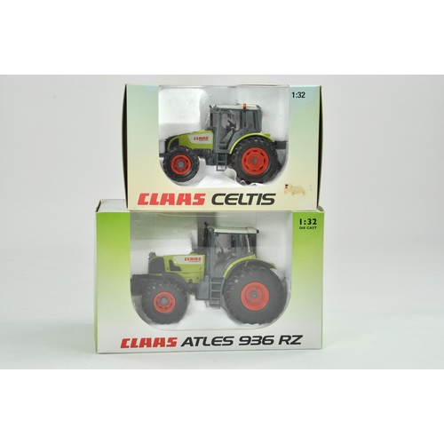 249 - Universal Hobbies 1/32 Farm issue comprising Claas Celtis and Atles Tractor duo. Excellent, secured ... 