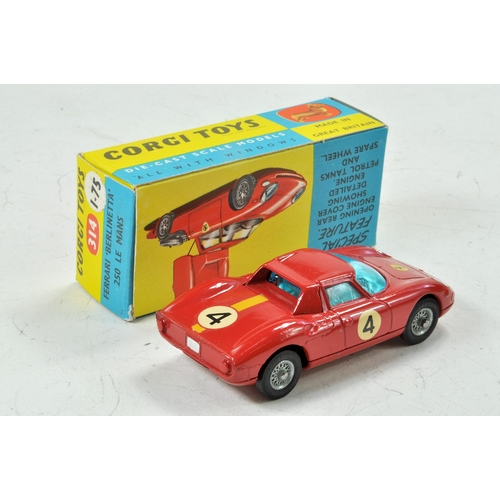 1562 - Corgi no. 314 Ferrari Berlinetta 250 Le Mans. Red body with Ferrari shield to bonnet. RN '4' with or... 