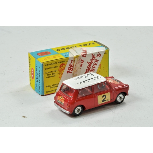 1589 - Corgi No. 321 Mini Cooper S B.M.C Monte-Carlo. Red Body with white roof with RN '2' and 'Timo Makine... 