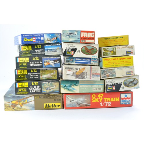 1000 - Seventeen Plastic Model Aircraft Kits, from various makers including Esci C47 Skytrain plus others f... 