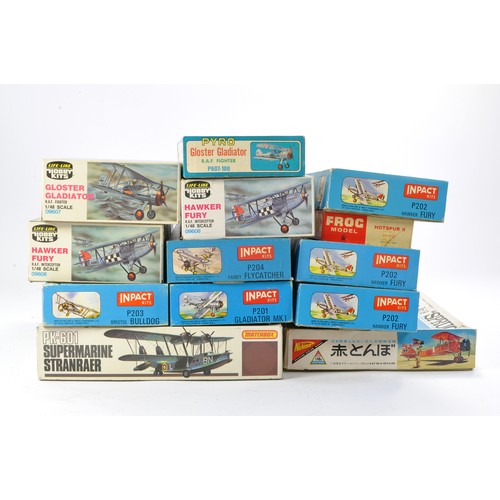 1010 - Twelve Plastic Model Kits from Life Like, Inpact and Matchbox, comprising aircraft. All look to be c... 