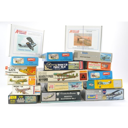 1011 - Seventeen Plastic Model Kits from Monogram, Silver Wings, Roden, Classic Airframes, Inpact, Aeroclub... 