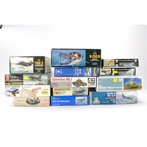 1015 - Plastic Model Kits comprising Thirteen Aircraft and Military vehicles from various makers including ... 