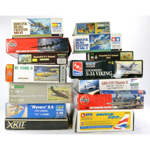 1016 - Plastic Model Kits comprising Fifteen Mostly Aircraft, from various makers including Airfix, Eduard,... 