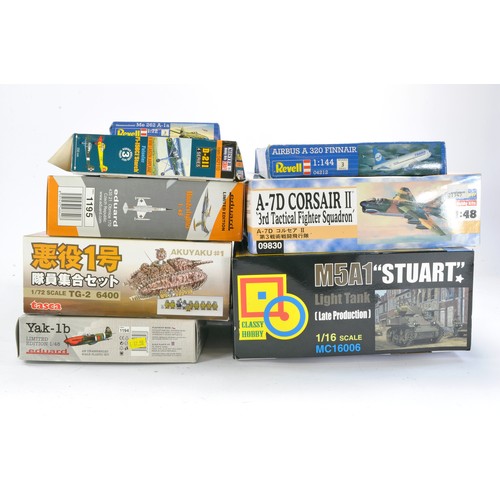 1020 - Plastic Model Kits comprising Eight Mostly Aircraft from various makers including Eduard and others.... 