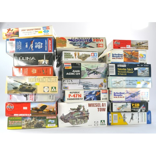 1021 - Plastic Model Kits comprising Twenty One Mostly Aircraft and other military vehicles, from various m... 