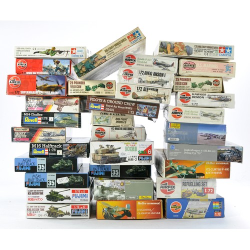 1034 - Plastic Model Kits comprising Thirty Two Aircraft, Figure and Vehicle issues from Airfix, Tamiya, Ha... 