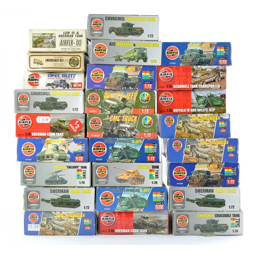 1037 - Plastic Model Kits comprising Twenty Six Aircraft and Military Vehicle issues mostly from Airfix. Lo... 