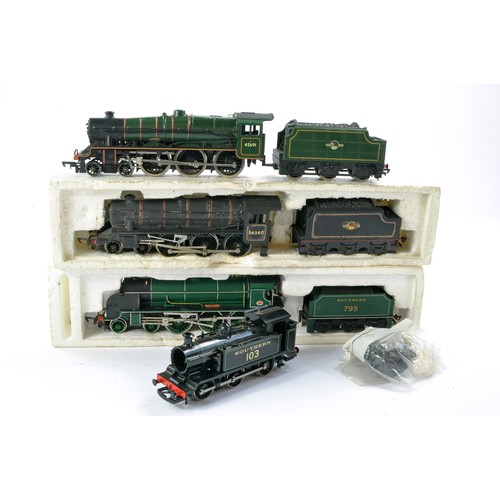 1050 - Model Railway group comprising various Locomotives from Hornby and Mainline. Ex layout, visible sign... 