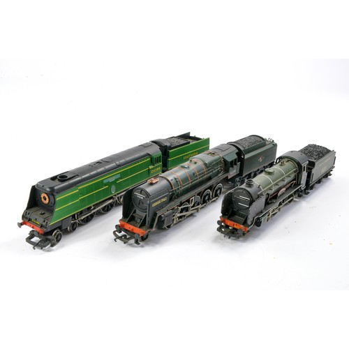 1051 - Model Railway group comprising various Locomotives from Hornby including Spitfire and Evening Star. ... 