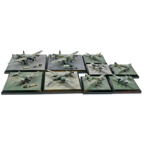 1075 - Model Aircraft comprising nine plinth mounted issues including Lancaster and other RAF examples. Gen... 