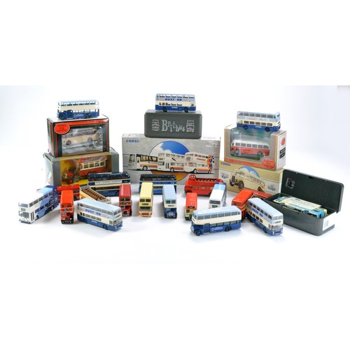 1085 - A group of diecast bus and transport diecast from EFE, Britbus etc. Some boxed, mostly good.