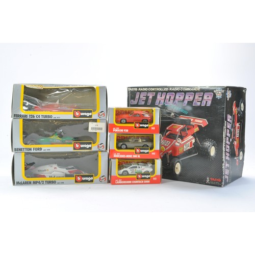 1096 - Retro Jet Hopper RC Car Set, complete plus six Burago diecast issues including 1/24 trio of Formula ... 