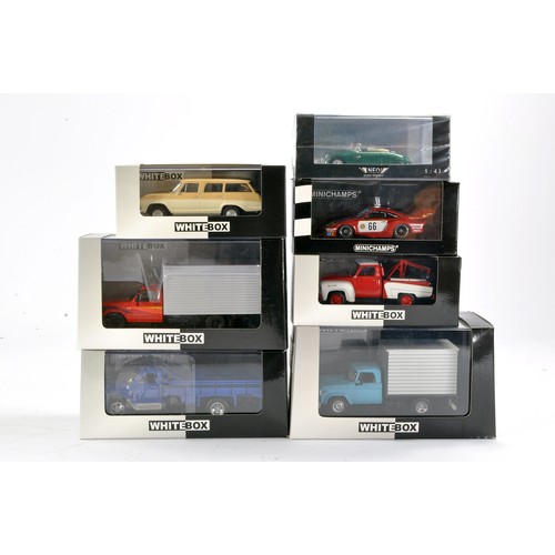 1128 - A group of five Whitebox 1/43 issues, mostly commercial plus Neo Porsche Waibel Cabrio and Minichamp... 