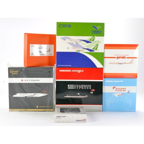 1133 - Model Aircraft comprising three 1/200 and four 1/400 boxed commercial airliners in various liveries.... 