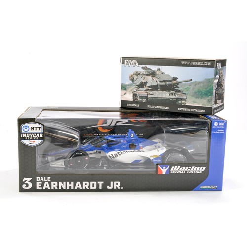 1141 - Greenlight 1/18 NTT IndyCar Series Dale Earnhardt. Plus PMA 1/72 US M60A1 Tank. Excellent, not remov... 