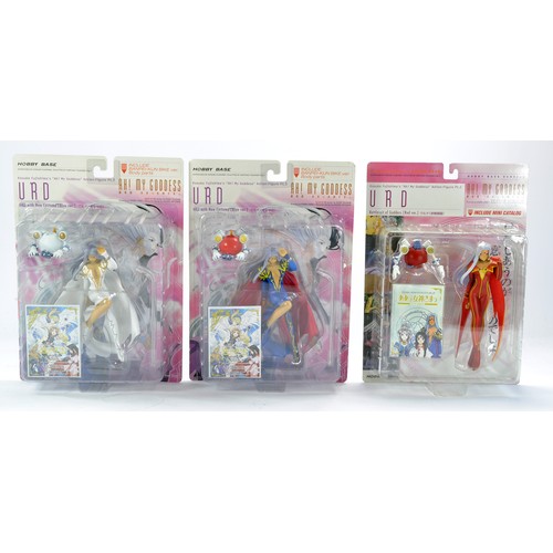 1148 - Hobby Base Carded Anime Action Figures comprising Ah! My Goodness Urd trio in different costumes. Al... 