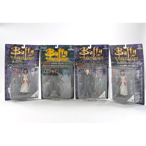 1150 - Moore Action Collectibles Buffy the Vampire Carded Figures comprising Drusilla x 2, Spike and Angel.... 