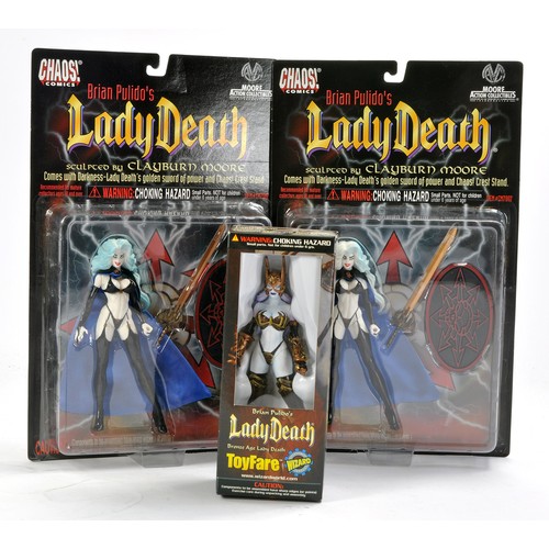 1157 - Moore Action Collectibles featuring Chaos Comics Carded Figures comprising No. CM7002 Lady Death x 2... 